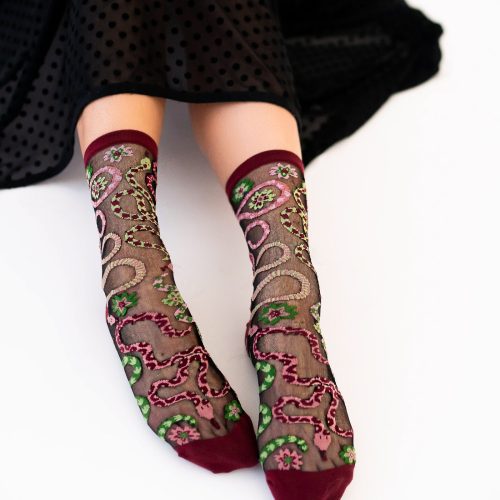 SockCandySerpentineFloralBlackSheerSocksserpentineprintsheersockshalloweensocks