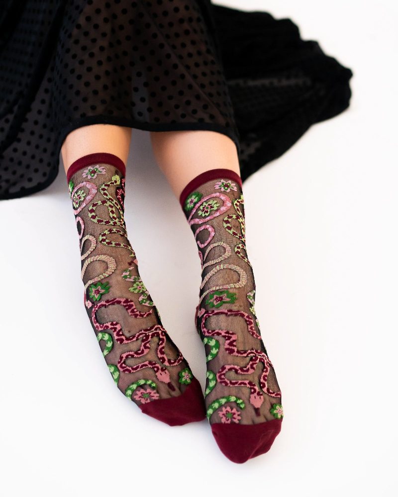 SockCandySerpentineFloralBlackSheerSocksserpentineprintsheersockshalloweensocks