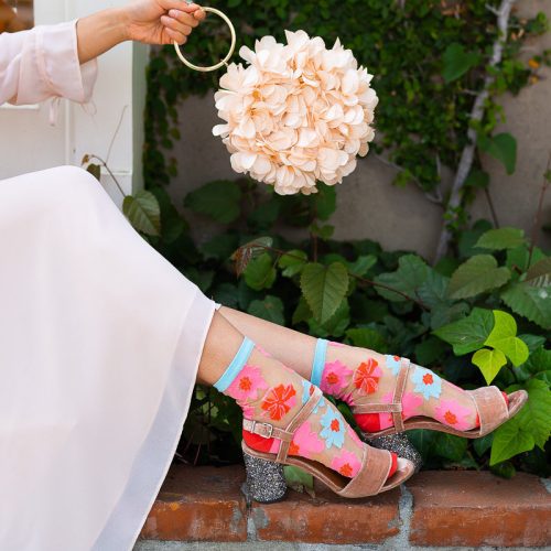 SockCandySheerFloralSocksRibbonRoses