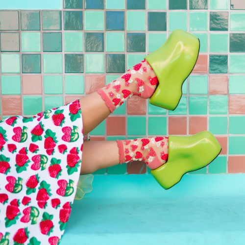 SockCandyStrawberryDaisySocksSimonMillerClogs