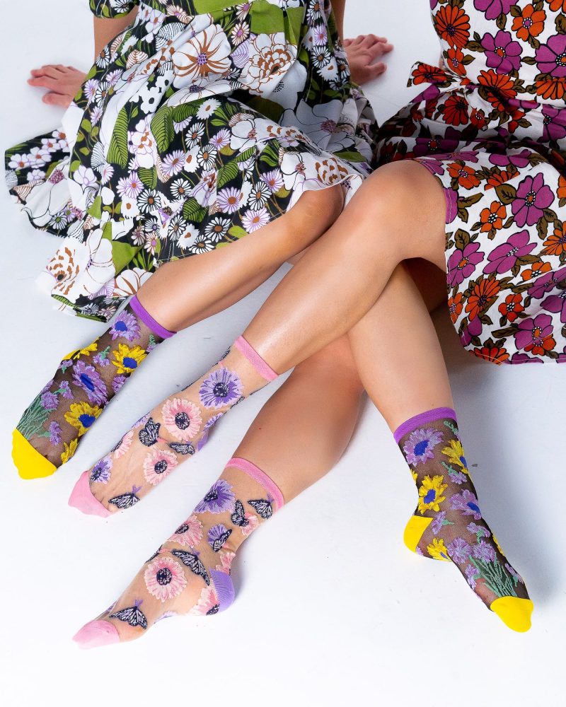 SockCandySunflowerPrintSheerSocksBundlegirlysocks2