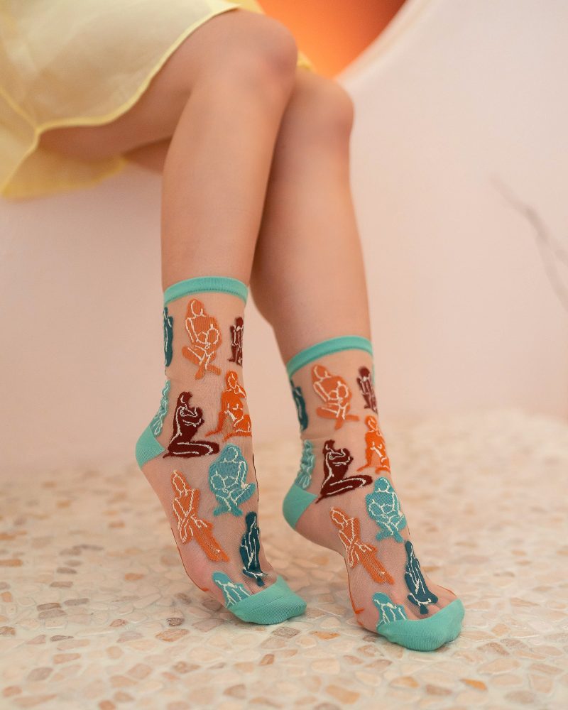 SockCandyTerracottaNakedLadiesSockssheersocksforwomenartsysheersocks