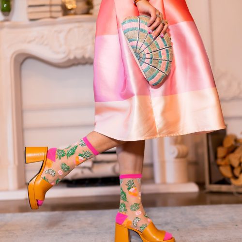 SockCandyTropicalPineapplesSheersocksandheels