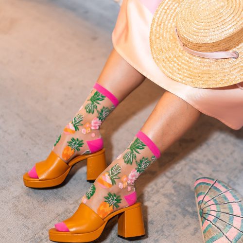 SockCandyTropicalPineapplesSheersocksandheelssummersocks