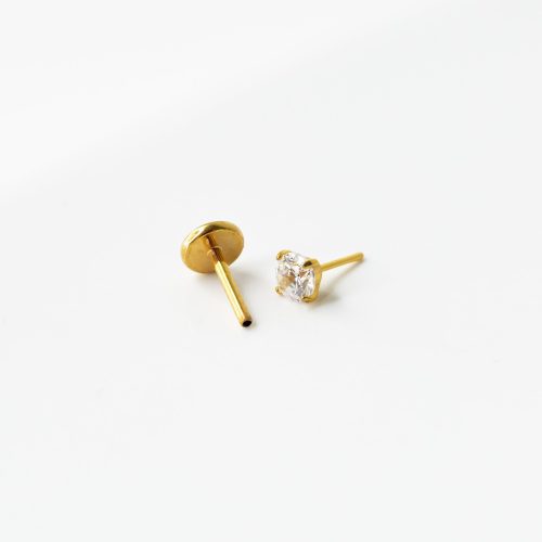 SolitaireFlatBackSleeperEarrings FL 01