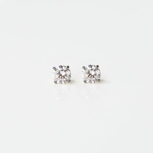 SolitaireFlatBackSleeperEarrings Silver FL 03