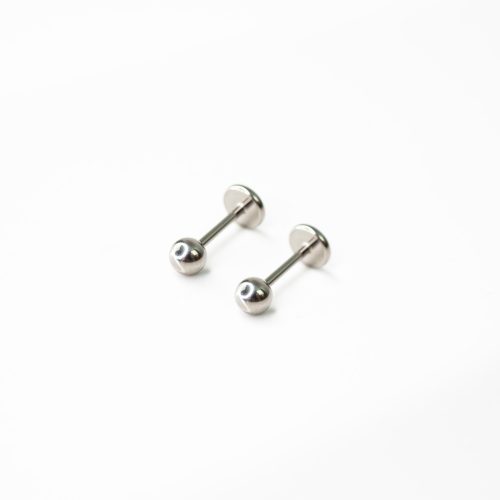 SphereFlatBackSleeperEarrings Silver 03