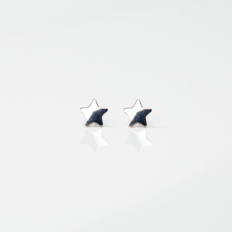 StarFlatBackSleeperEarrings Silver 01