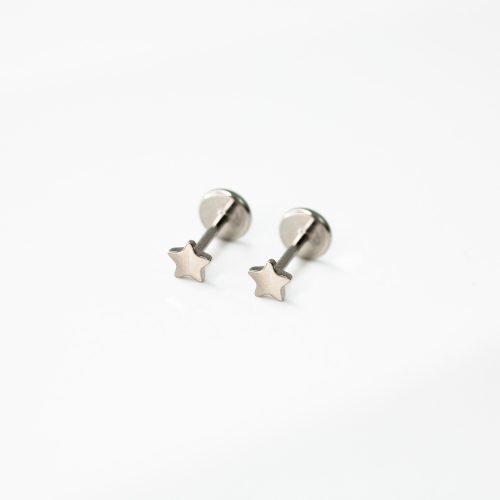 StarFlatBackSleeperEarrings Silver 03