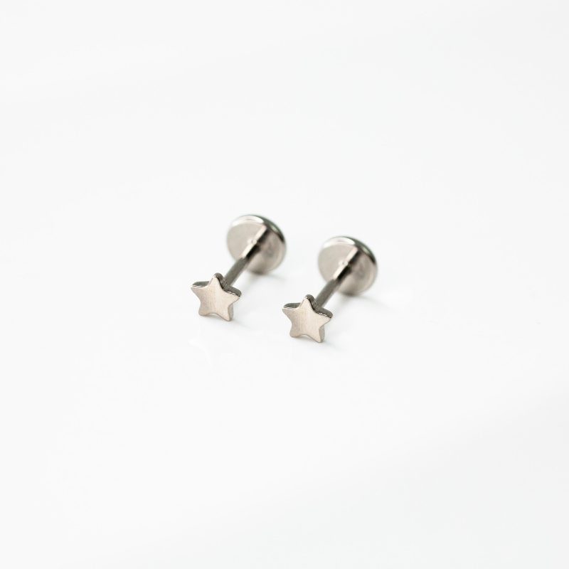 StarFlatBackSleeperEarrings Silver 03