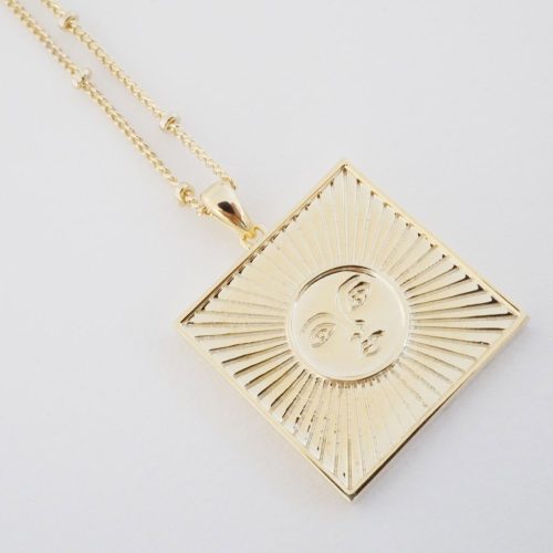 Sun Goddess Coin Necklace gold 3