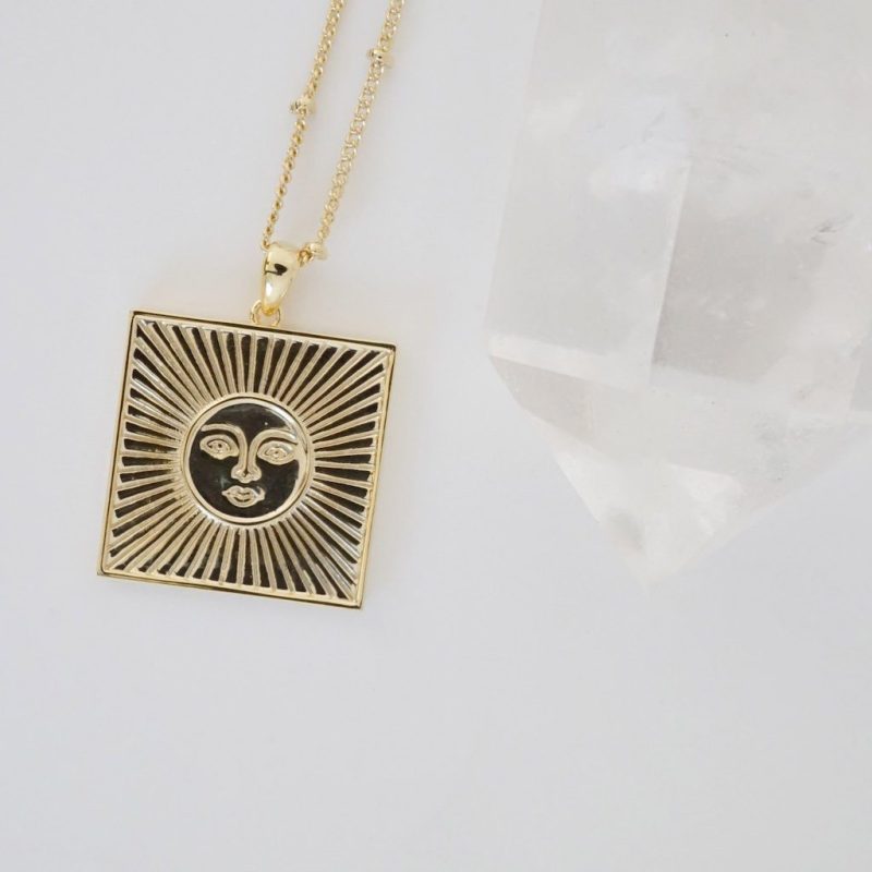 Sun Goddess Coin Necklace gold 4