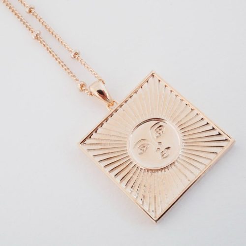 Sun Goddess Coin Necklace rose 3