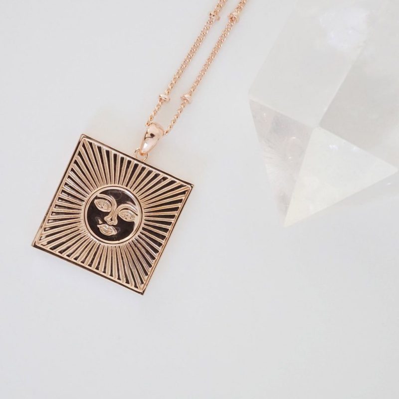 Sun Goddess Coin Necklace rose 4