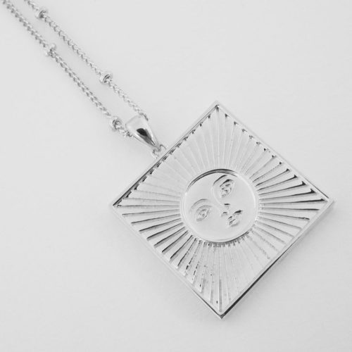 Sun Goddess Coin Necklace silver 3