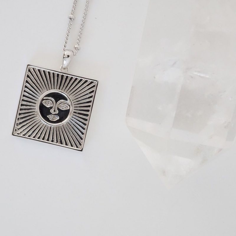 Sun Goddess Coin Necklace silver 4