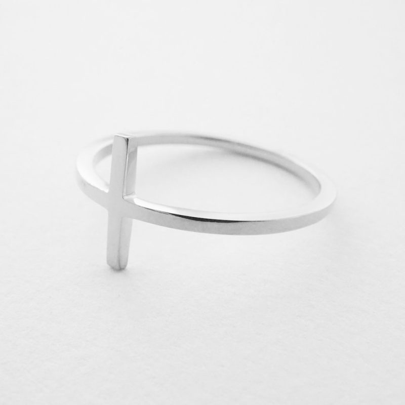 T Bar Ring Silver 2