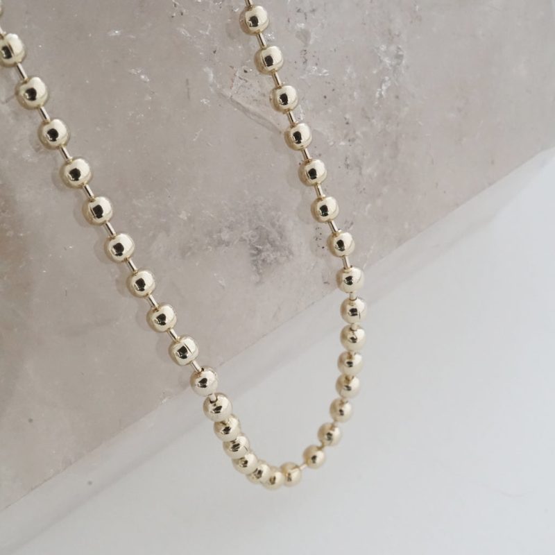 ThickBallChainNecklace 2mm Gold3