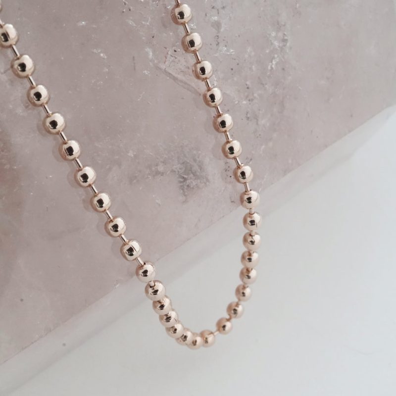 ThickBallChainNecklace 2mm rose3