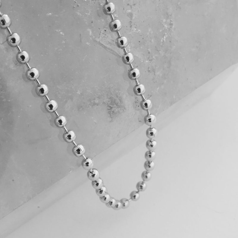 ThickBallChainNecklace 2mm silver3