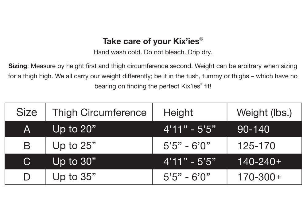 ThighHigh SizeChart 1