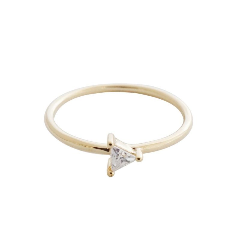 Triangle Solitaire Ring Gold 1