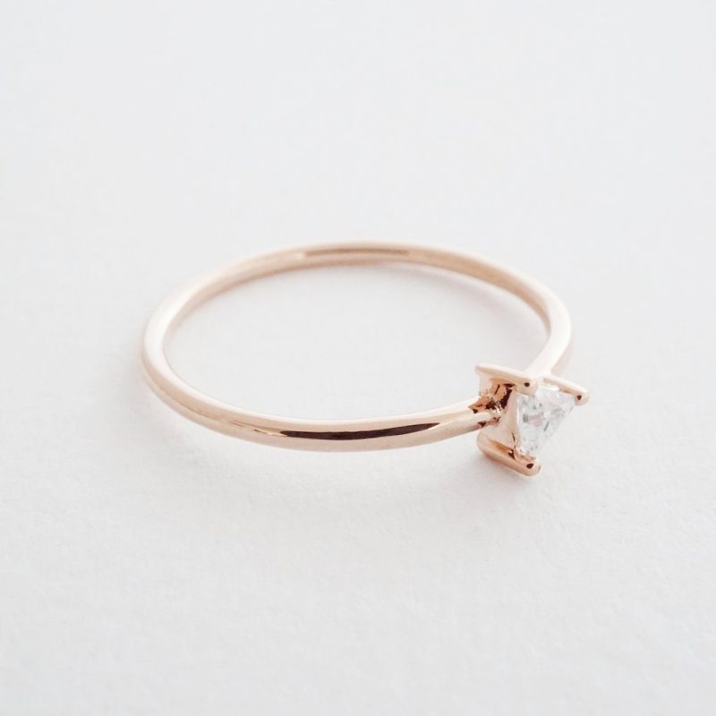 Triangle Solitaire Ring Rose 2