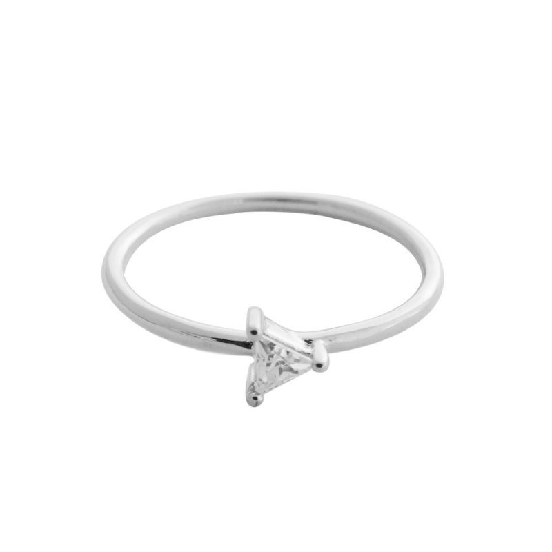 Triangle Solitaire Ring Silver 1