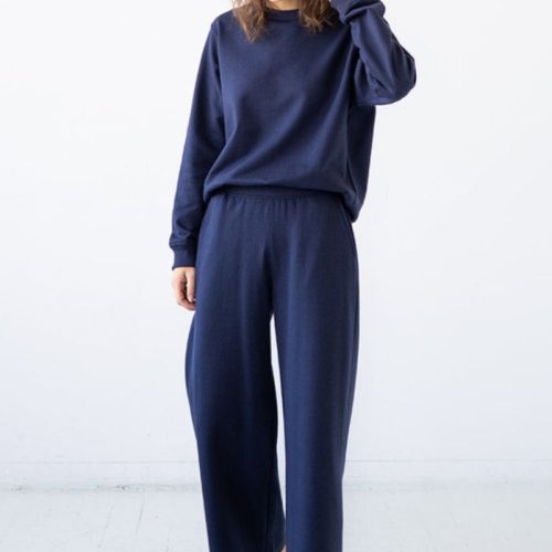 Wide Leg Sweatpants Navy 2