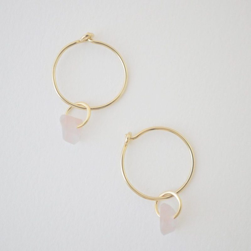 Wishing Crystal Hoop Earrings Gold 2