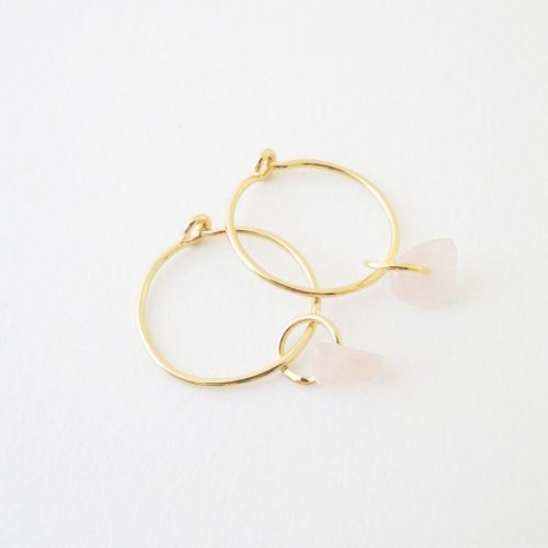 Wishing Crystal Hoop Earrings Gold 3