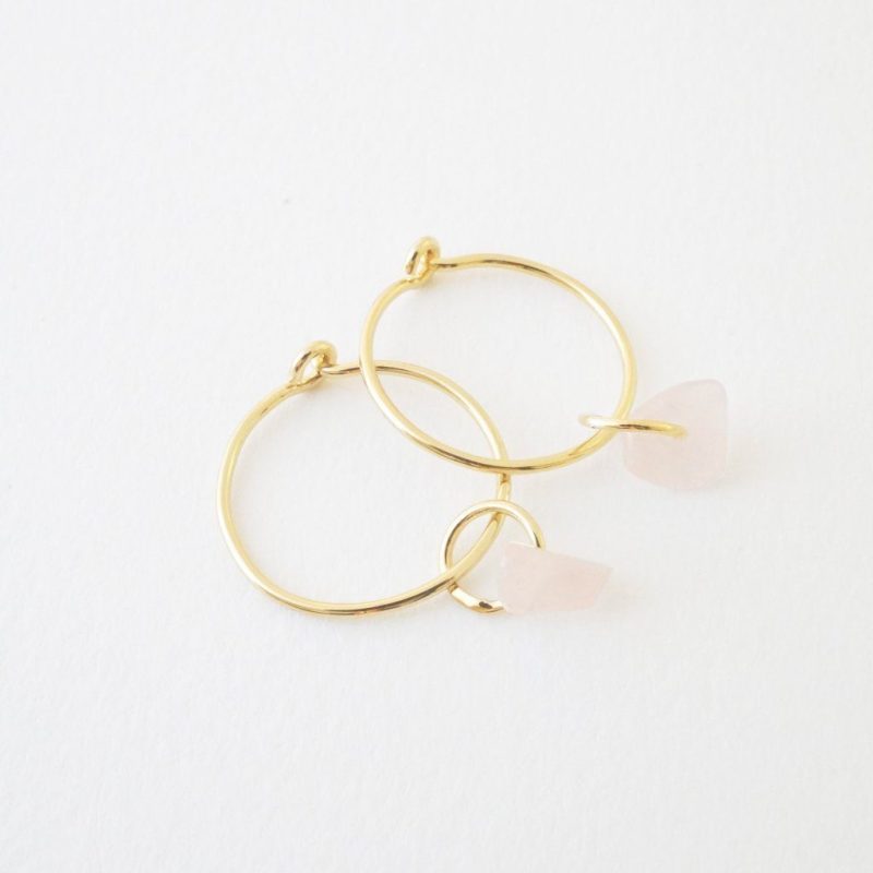 Wishing Crystal Hoop Earrings Gold 3