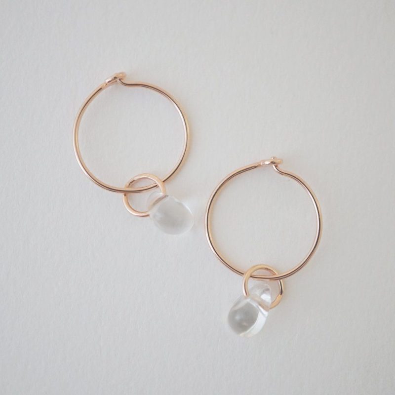 Wishing Crystal Hoop Earrings Rose 2