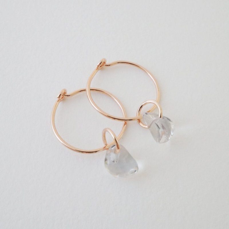 Wishing Crystal Hoop Earrings Rose 3