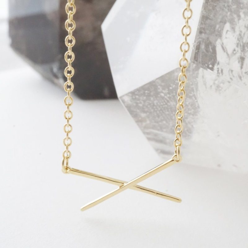 X necklace gold 5