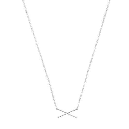 X necklace silver 1