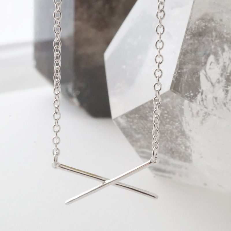 X necklace silver 5