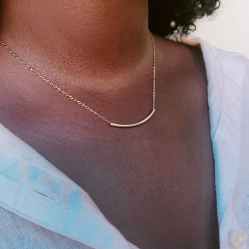 arc necklace 14k gold fill 1