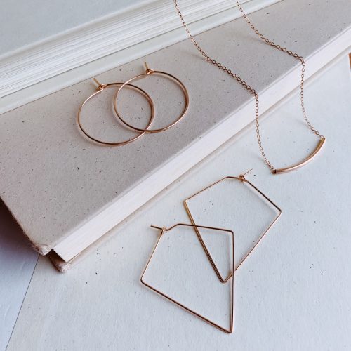 arc necklace 14k rose gold fill 1