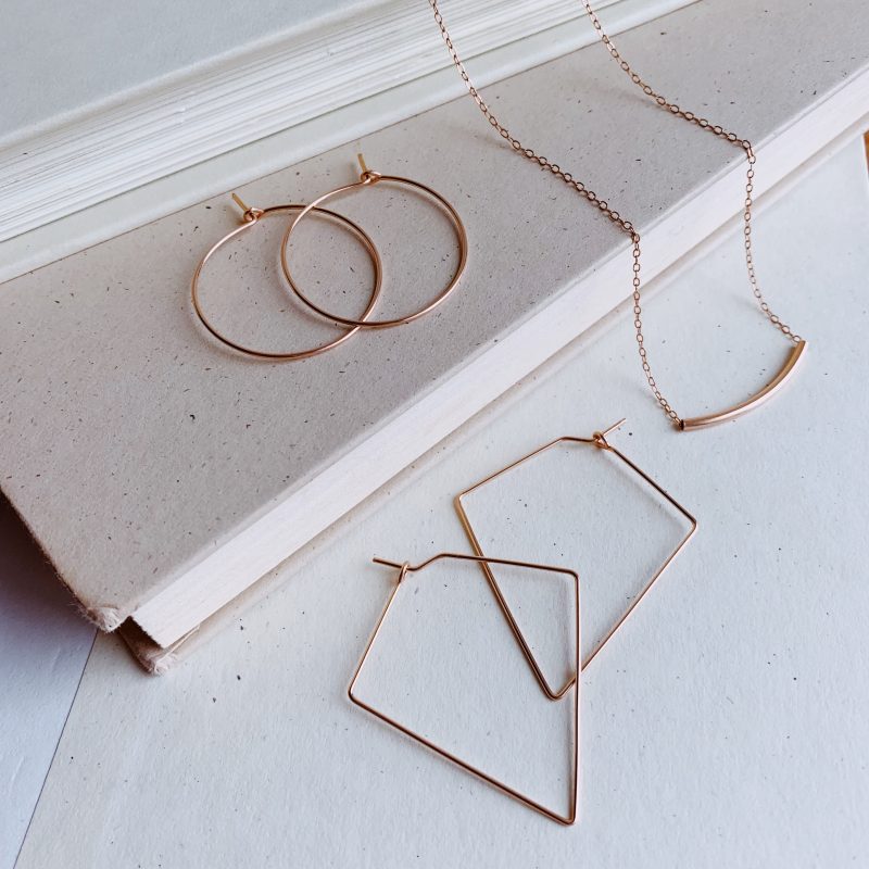 arc necklace 14k rose gold fill 1