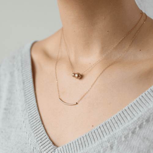 arc necklace 14k rose gold fill 2