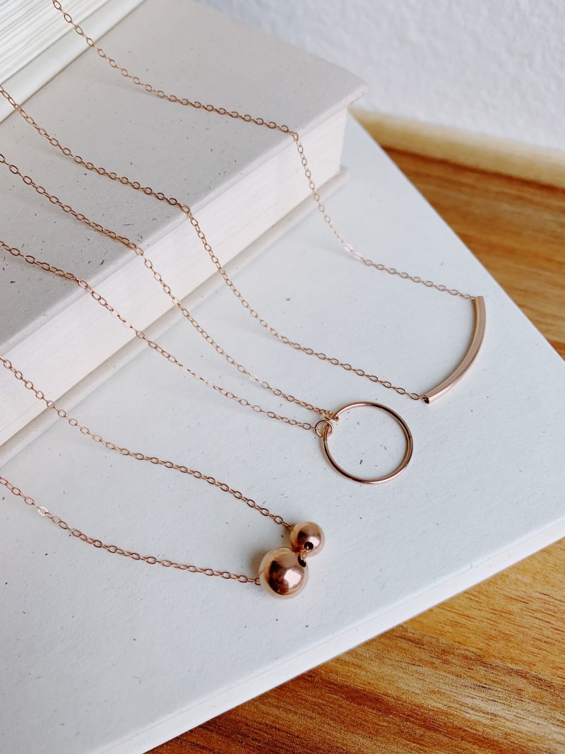 arc necklace 14k rose gold fill 2