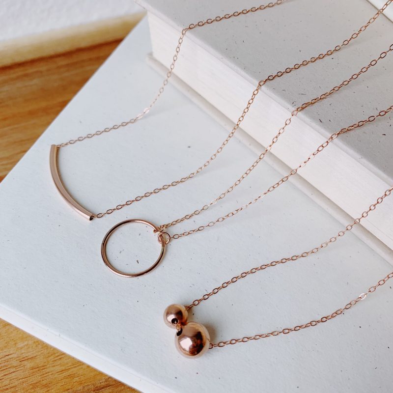 arc necklace 14k rose gold fill 3