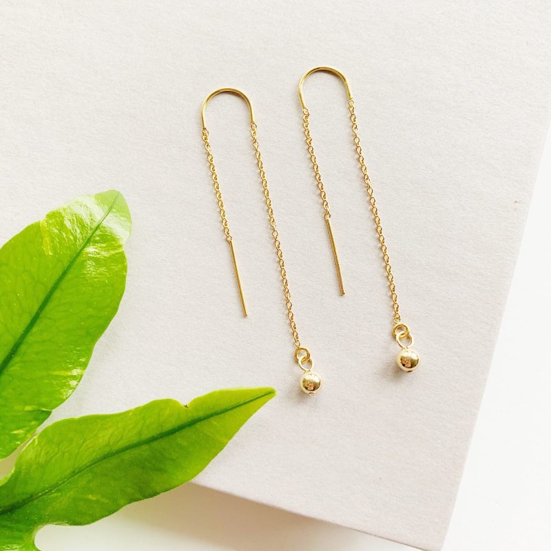 aria threader earrings gold fl1