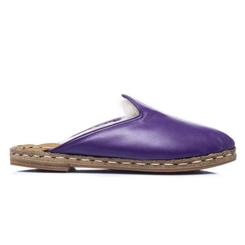 atlantis handmade shoes byzantium purple color slippers with shearling unisex 3a7383d6 c949 4821 8d45 ffeac23ff9cd