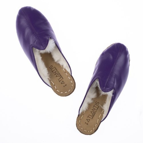 atlantis handmade shoes byzantium purple color slippers with shearling 06fd3758 0263 4041 9e7e c0db57599252