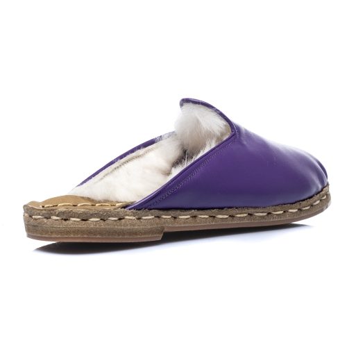 atlantis handmade shoes byzantium purple color slippers with shhepskin 185b22a5 5854 4bce 8f96 b772616ad6b7