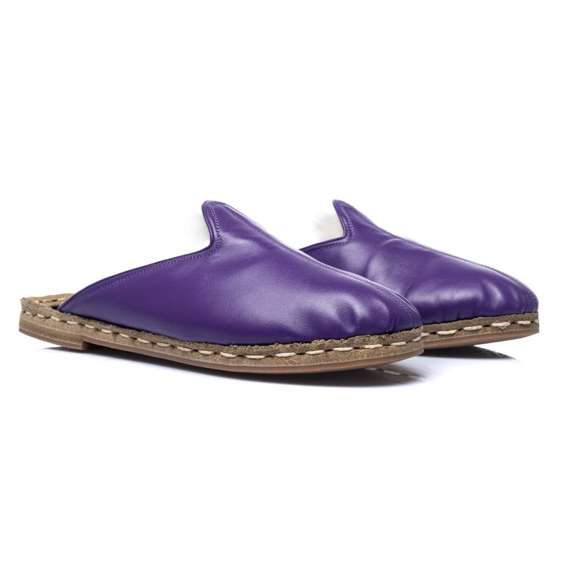 atlantis handmade shoes byzantium purple color turkish slippers with shearling 182790cc aabb 43db b543 0aca4dd256a4