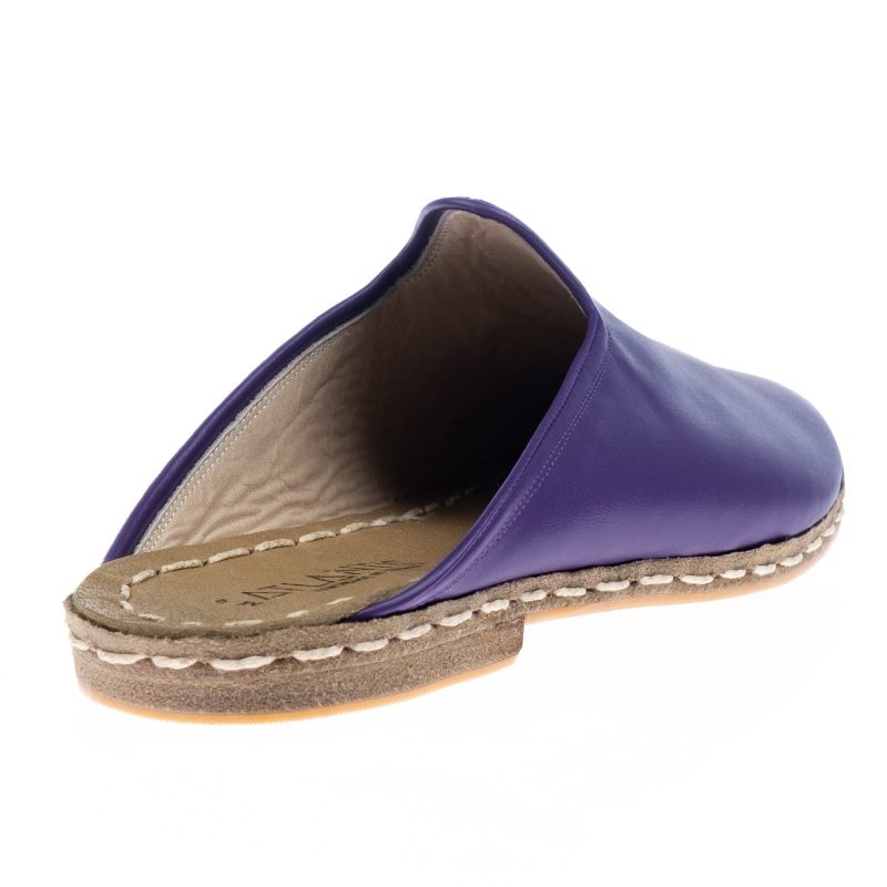 atlantis handmade shoes purple leather slippers byzantium