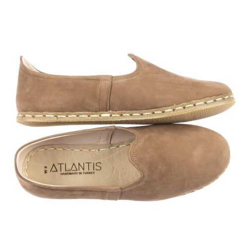 atlantis shoes beige nubuck slip on shoes